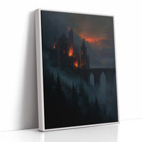 Fortress Ablaze Beyond Misty Pines