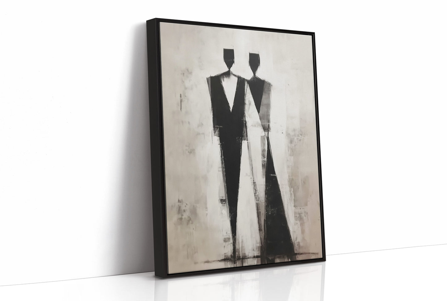 Monochrome Figures Dance Through Fog