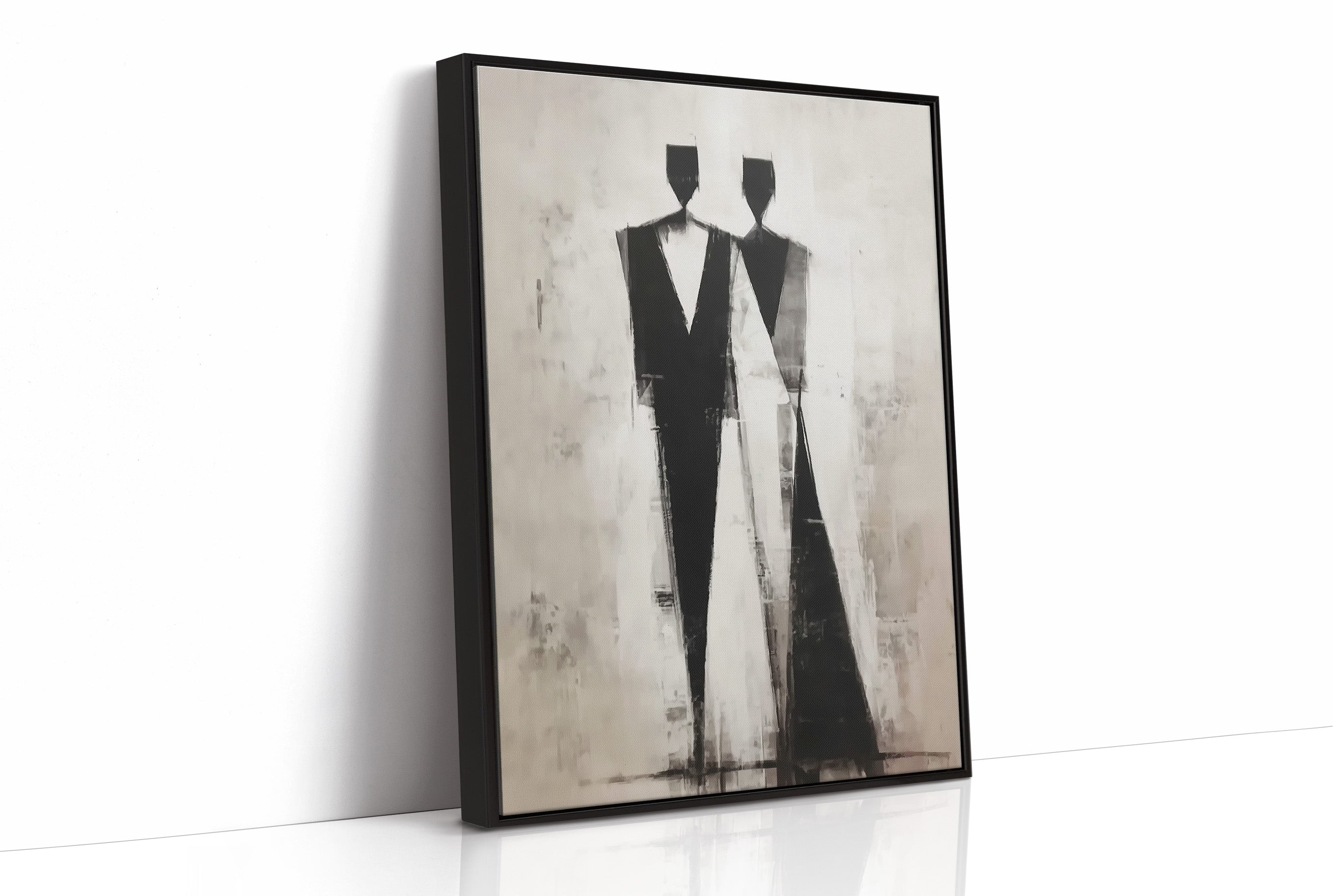 Monochrome Figures Dance Through Fog