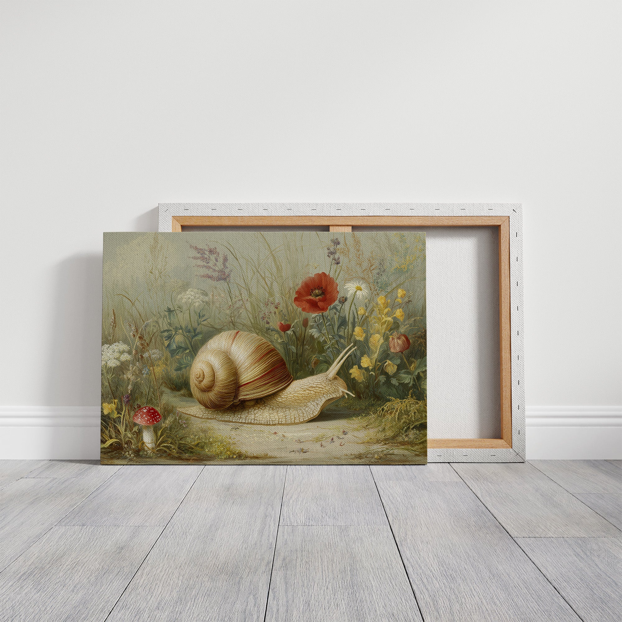 Spiral Wanderer Through Wildflower Mist