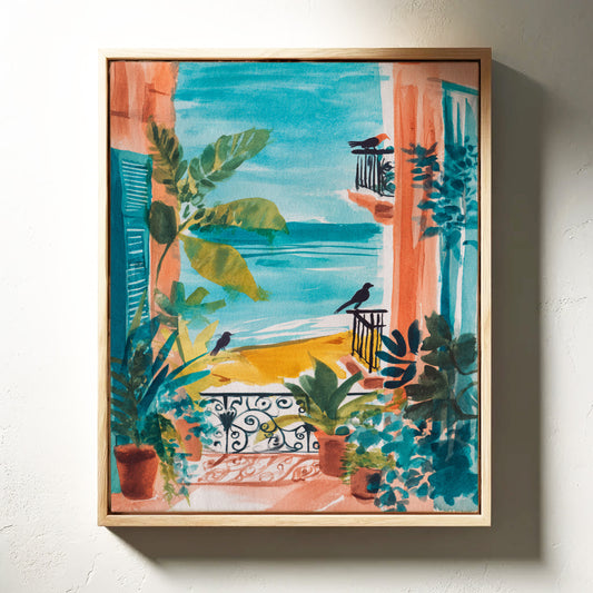 Balcony Echoes of Sunlit Shores