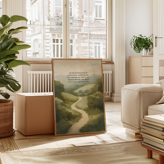 Guided Morning Path Psalm 143:8 Art Print
