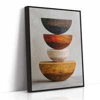 Stacked Bowls Above City Spirits