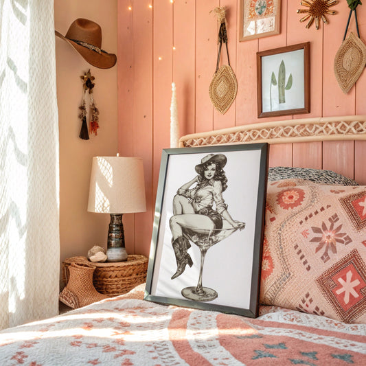 Saloon Belle Cocktail Hour - Vintage Pin-Up Cowgirl