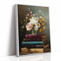 Peonies Rest On Literary Treasures