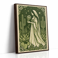 Desert Madonna Cradles a Night-Blooming Cactus