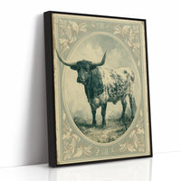 Longhorn in Antique Frame