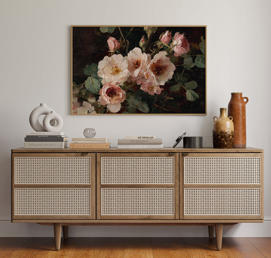 Blush Petals Dance In Lamplight
