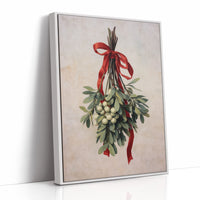 Mistletoe Bound In Crimson Ribbon
