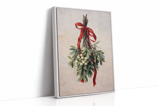 Mistletoe Bound In Crimson Ribbon