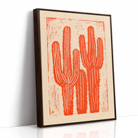 Saguaro Silhouette in Coral