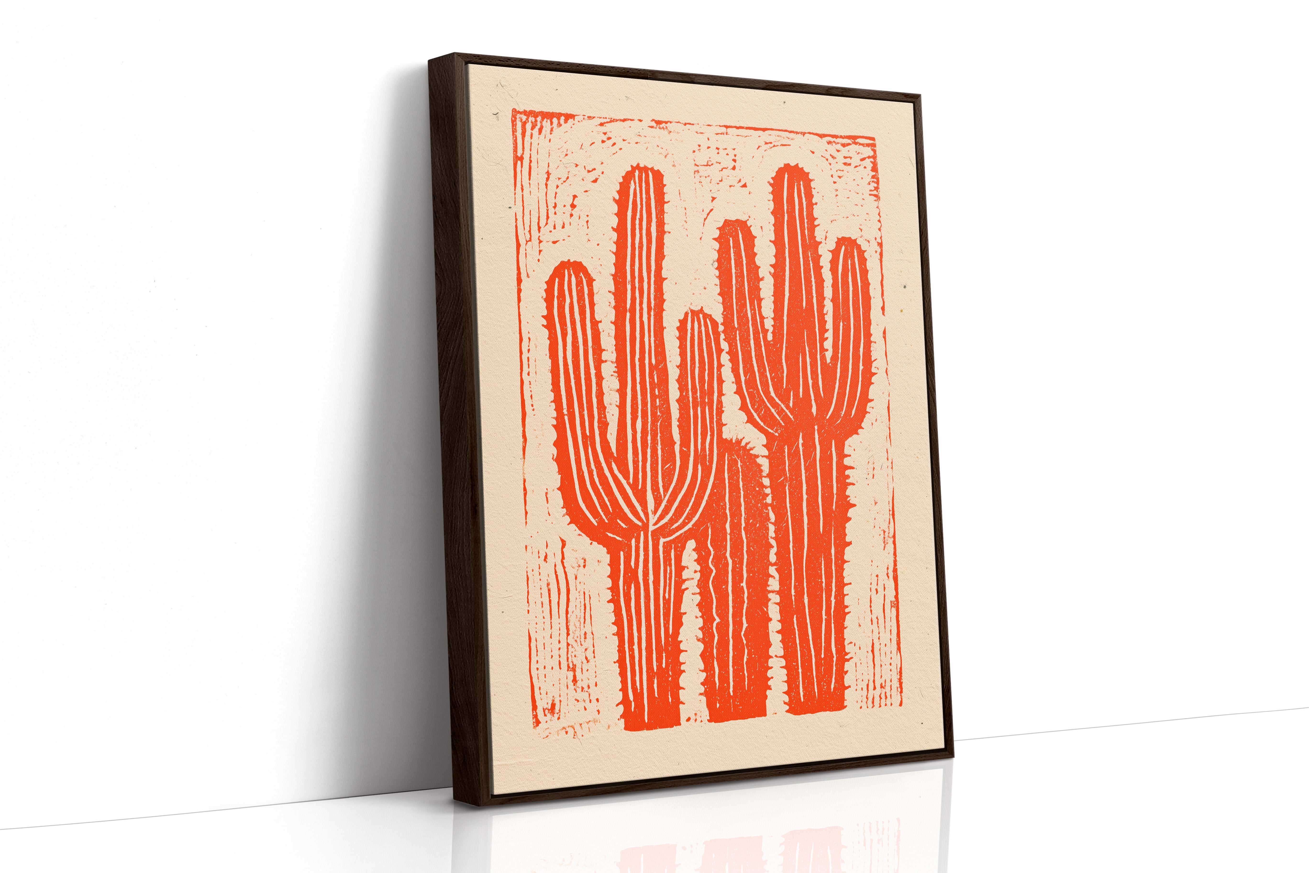 Saguaro Silhouette in Coral