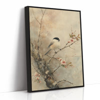 Little Bird Meets Cherry Blossom Spring