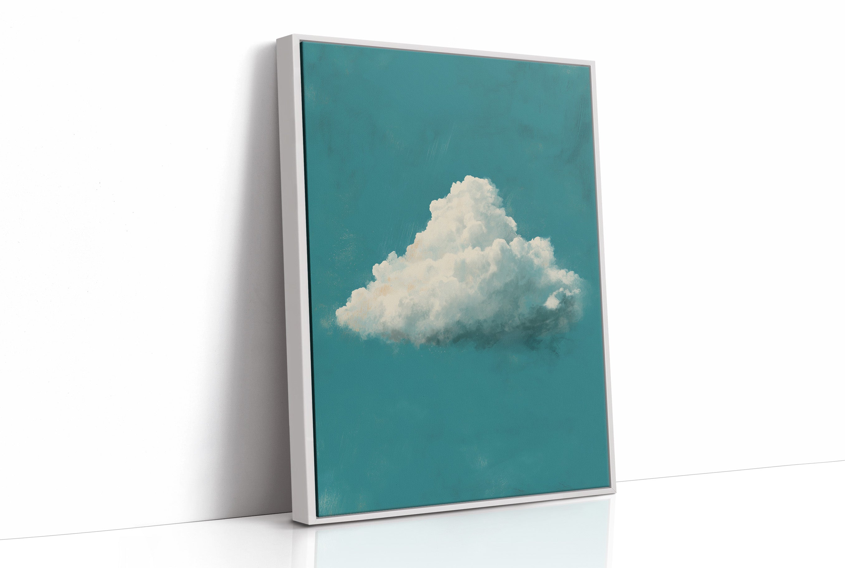 Solitary Cloud in Teal Sky