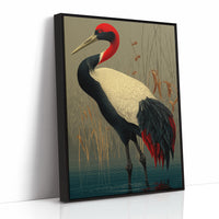 Crane in the Marsh Reeds