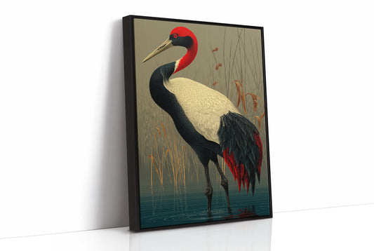 Crane in the Marsh Reeds