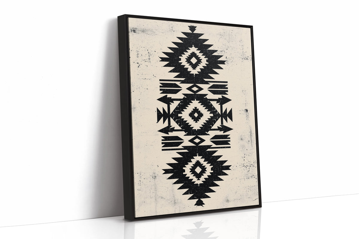 Distressed Black Aztec Arrow Medallion