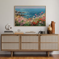 Coastal Poppies Dance Above Azure Waves