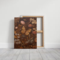 Golden Moths Among Vintage Blooms