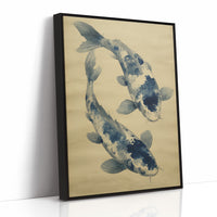 Blue Koi Dance In Golden Light