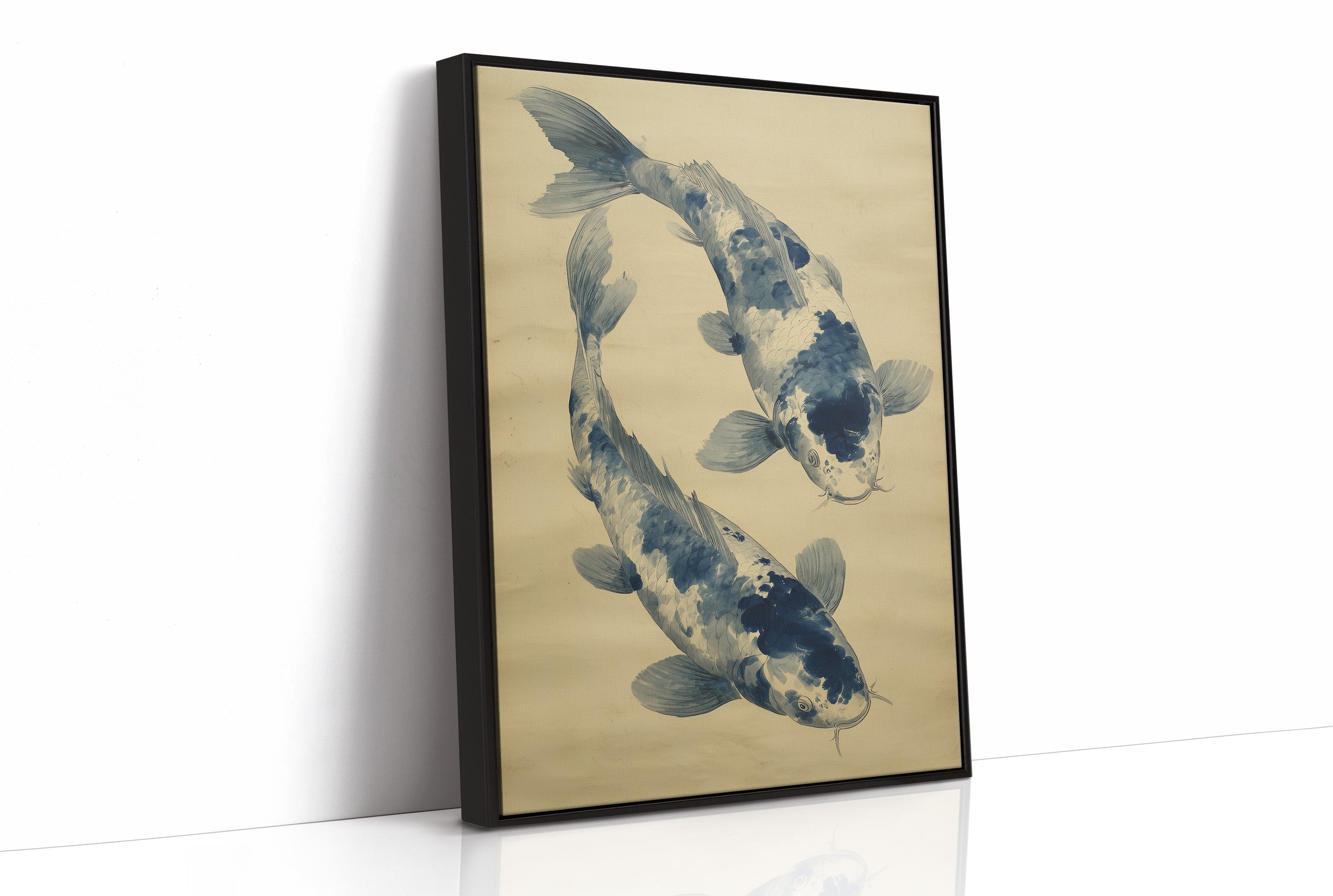 Blue Koi Dance In Golden Light