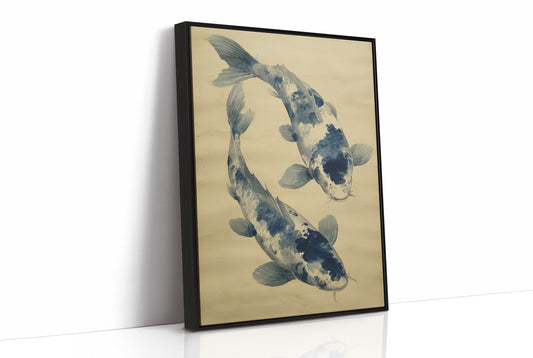 Blue Koi Dance In Golden Light