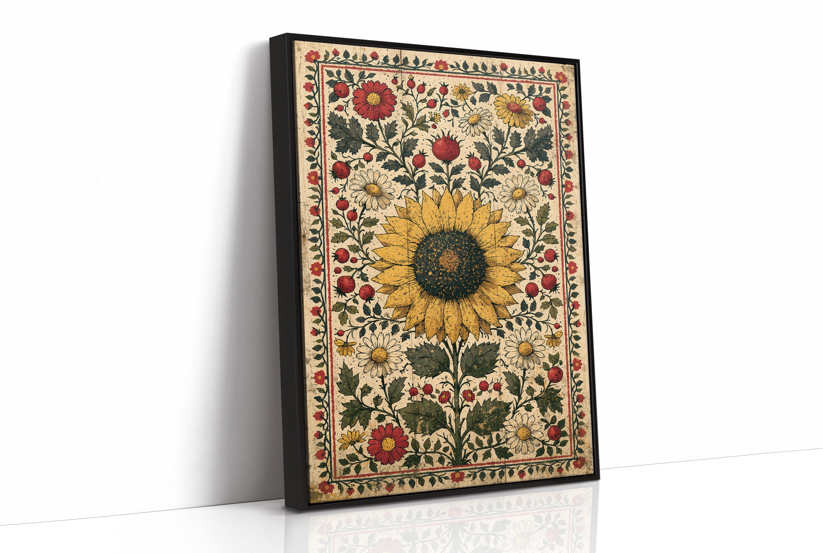 Sunflower Folk Tapestry