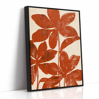 Rust Red Silhouette Blooms