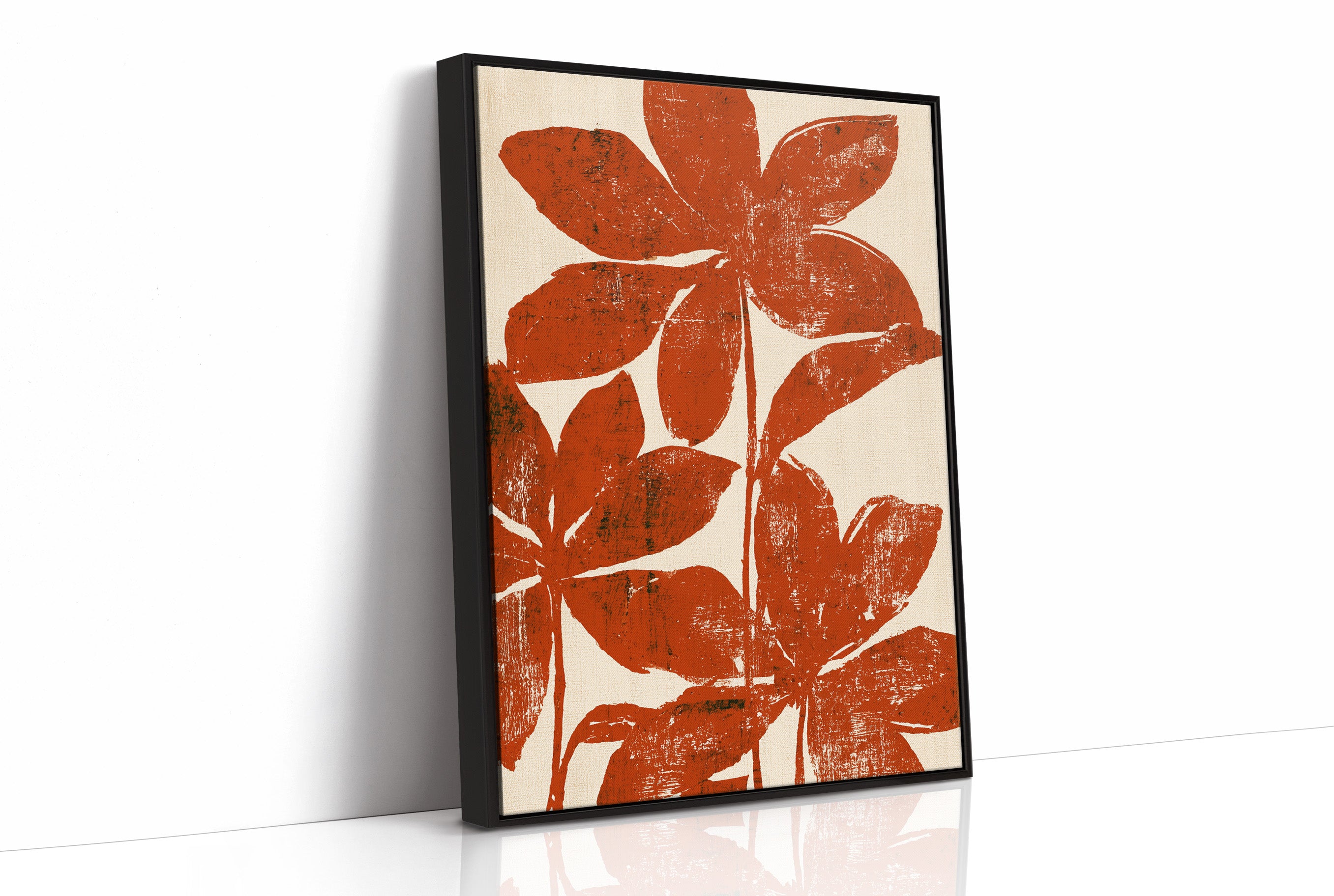 Rust Red Silhouette Blooms