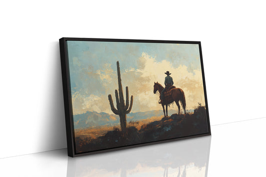 Cowboy Sundown by the Saguaro