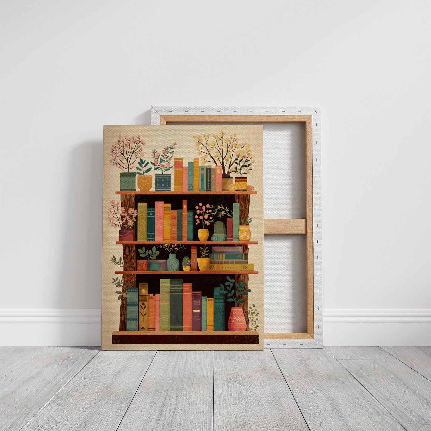 Books Bloom Among Potted Trees