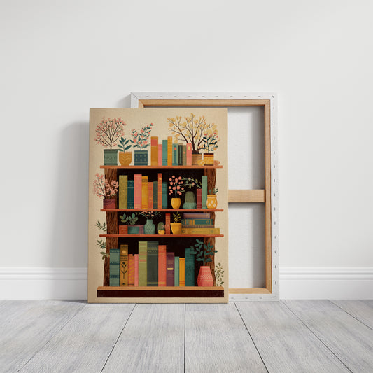 Books Bloom Among Potted Trees