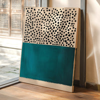 Teal Block and Ink Dots