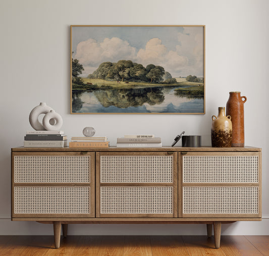 Summer Cattle Rest By Still Waters