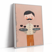 Whimsical Waiter with Red Wine
