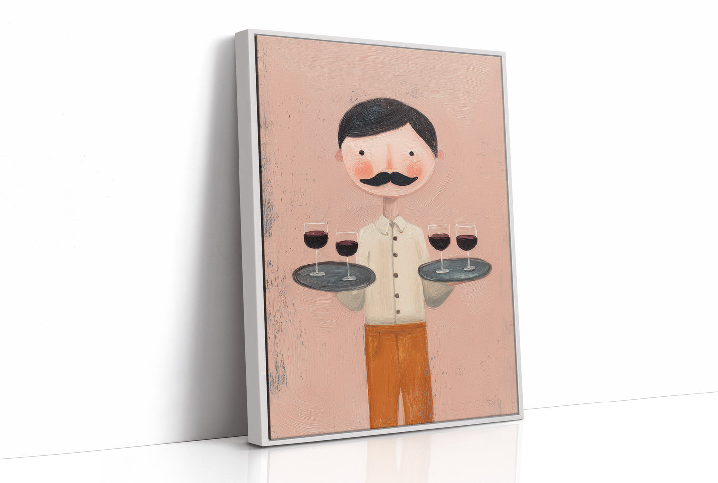 Whimsical Waiter with Red Wine