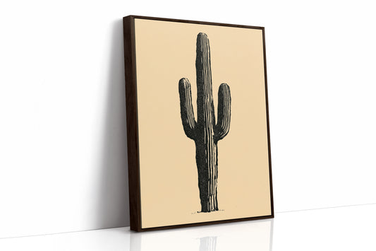 Solo Saguaro Block Print