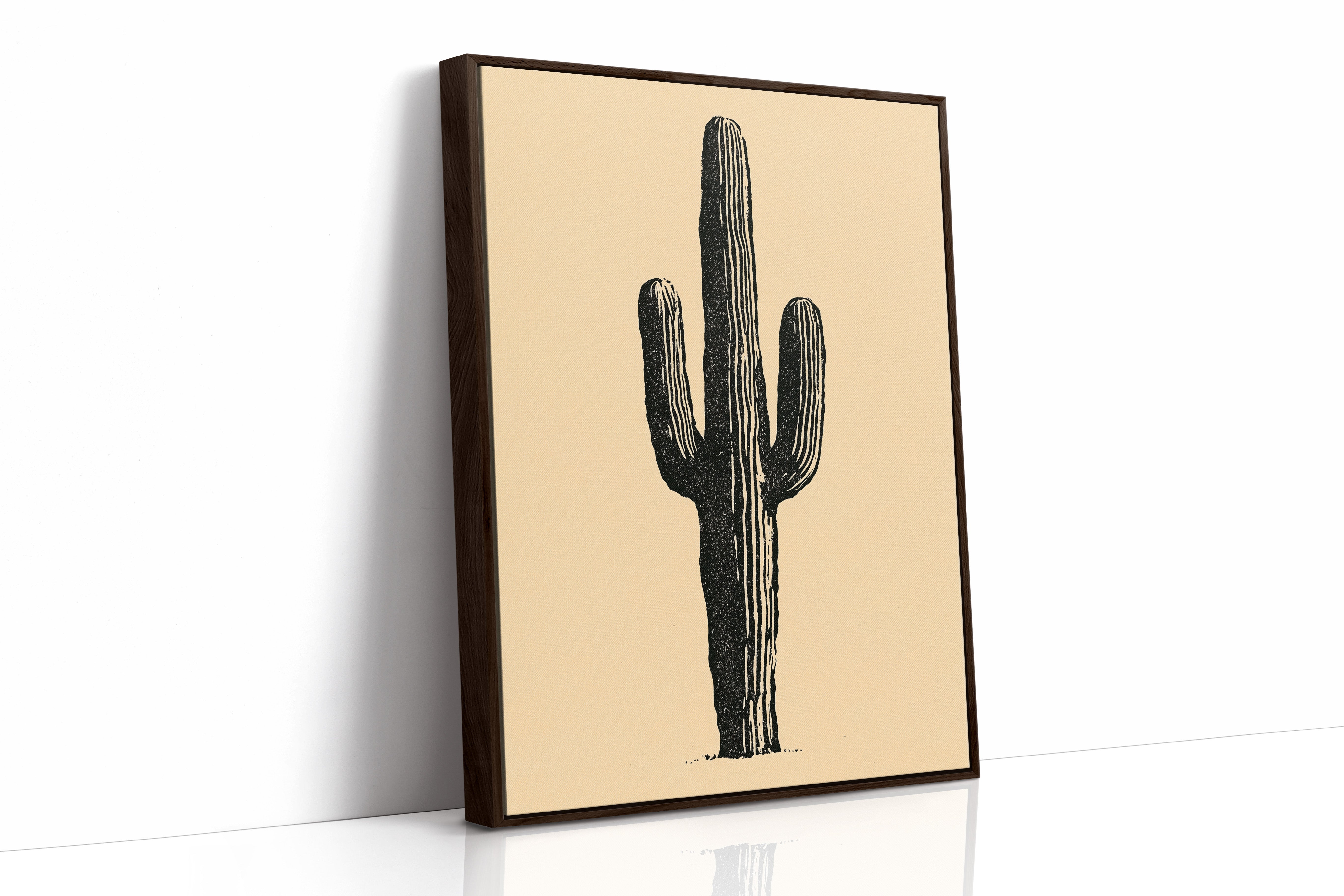 Solo Saguaro Block Print