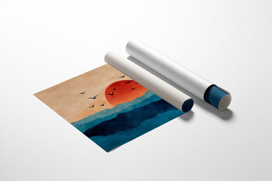 Birds Circle Morning's Coral Rise