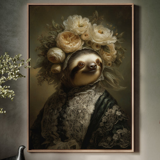 Regal Sloth in Floral Elegance