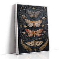 Midnight Moths Among Golden Stems