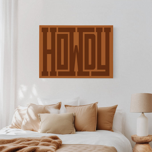 Howdy Rustic Maze Style Cowboy Art