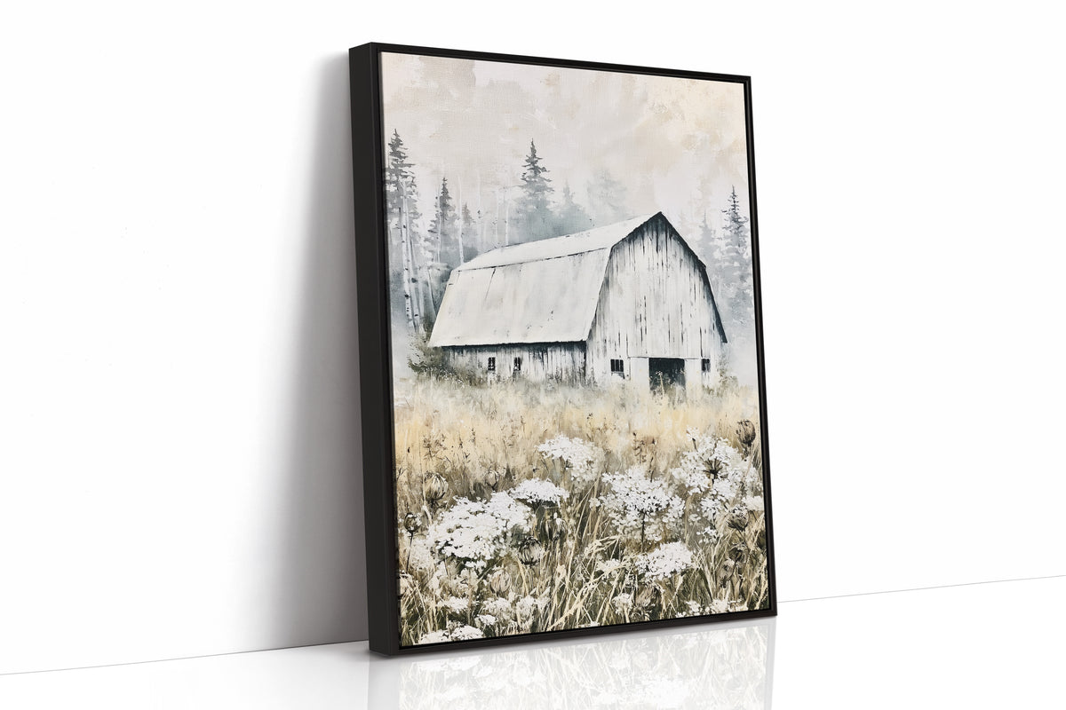 Textured Barn Among the Pines