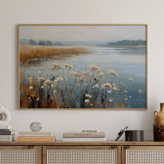 Winter Wildflowers Rest By Lake