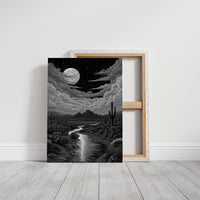 Silver Rivers Thread Through Moonlit Canyons