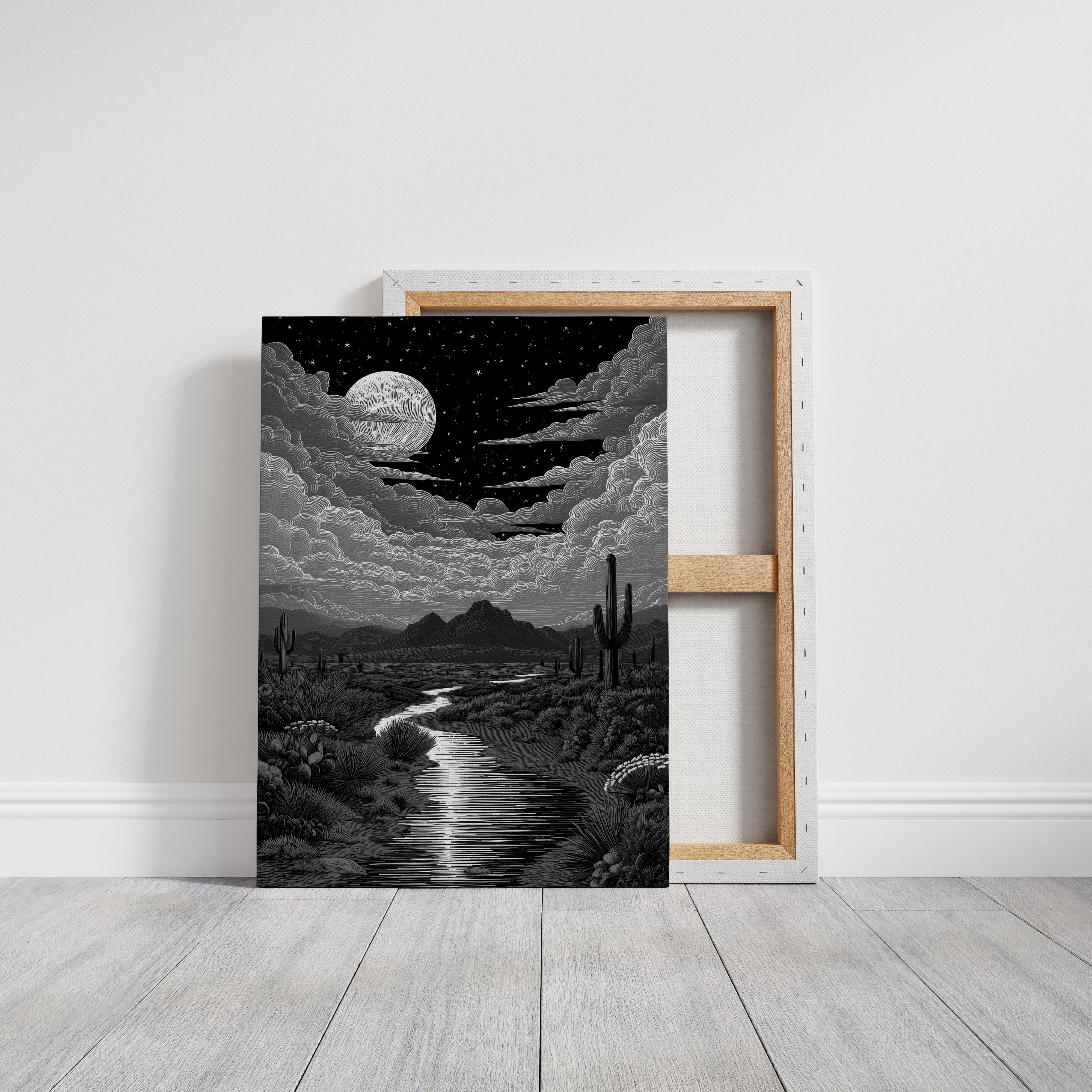 Silver Rivers Thread Through Moonlit Canyons