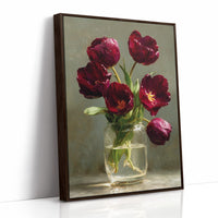 Still Life With Burgundy Tulips