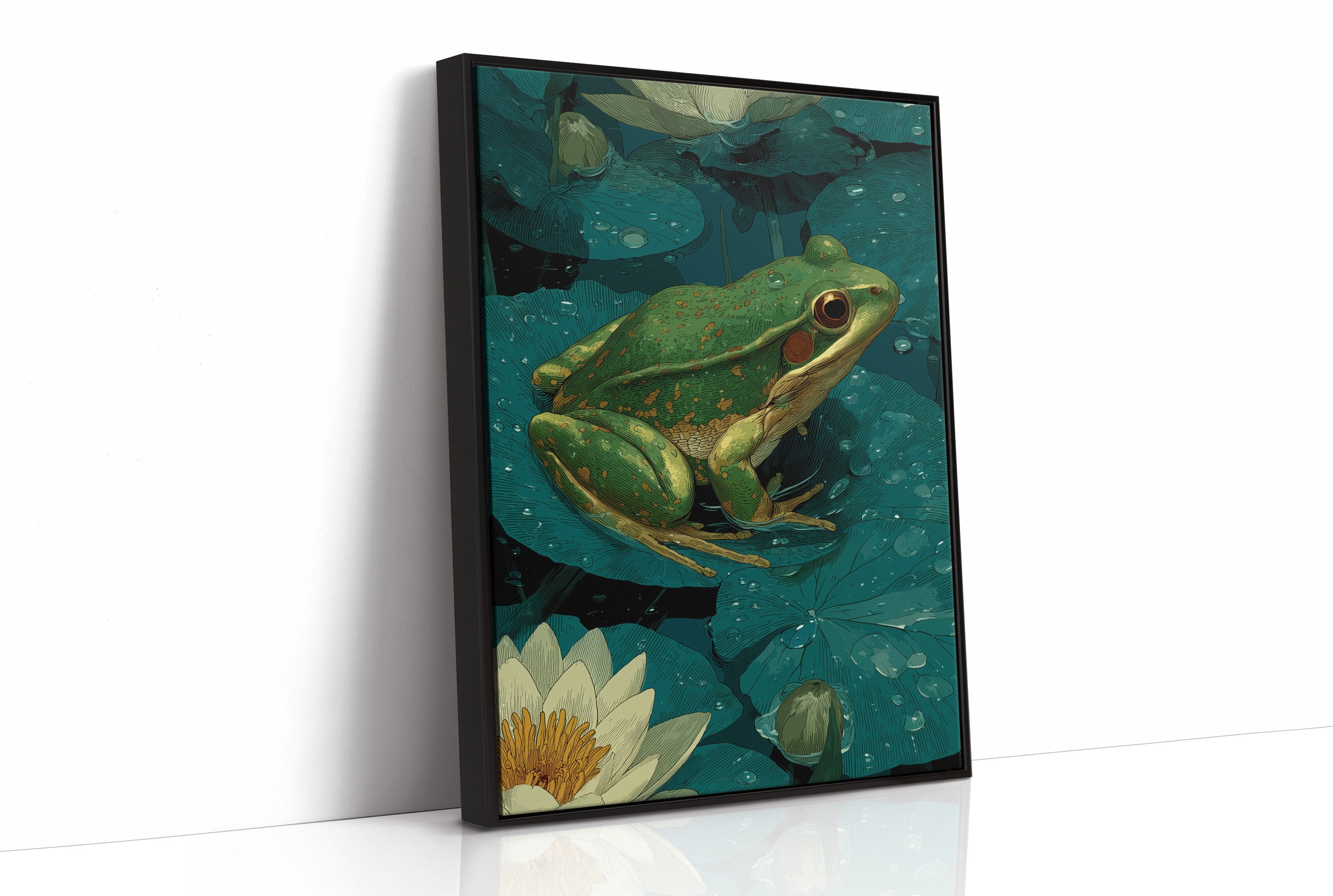 Frog Among the Lily Pads