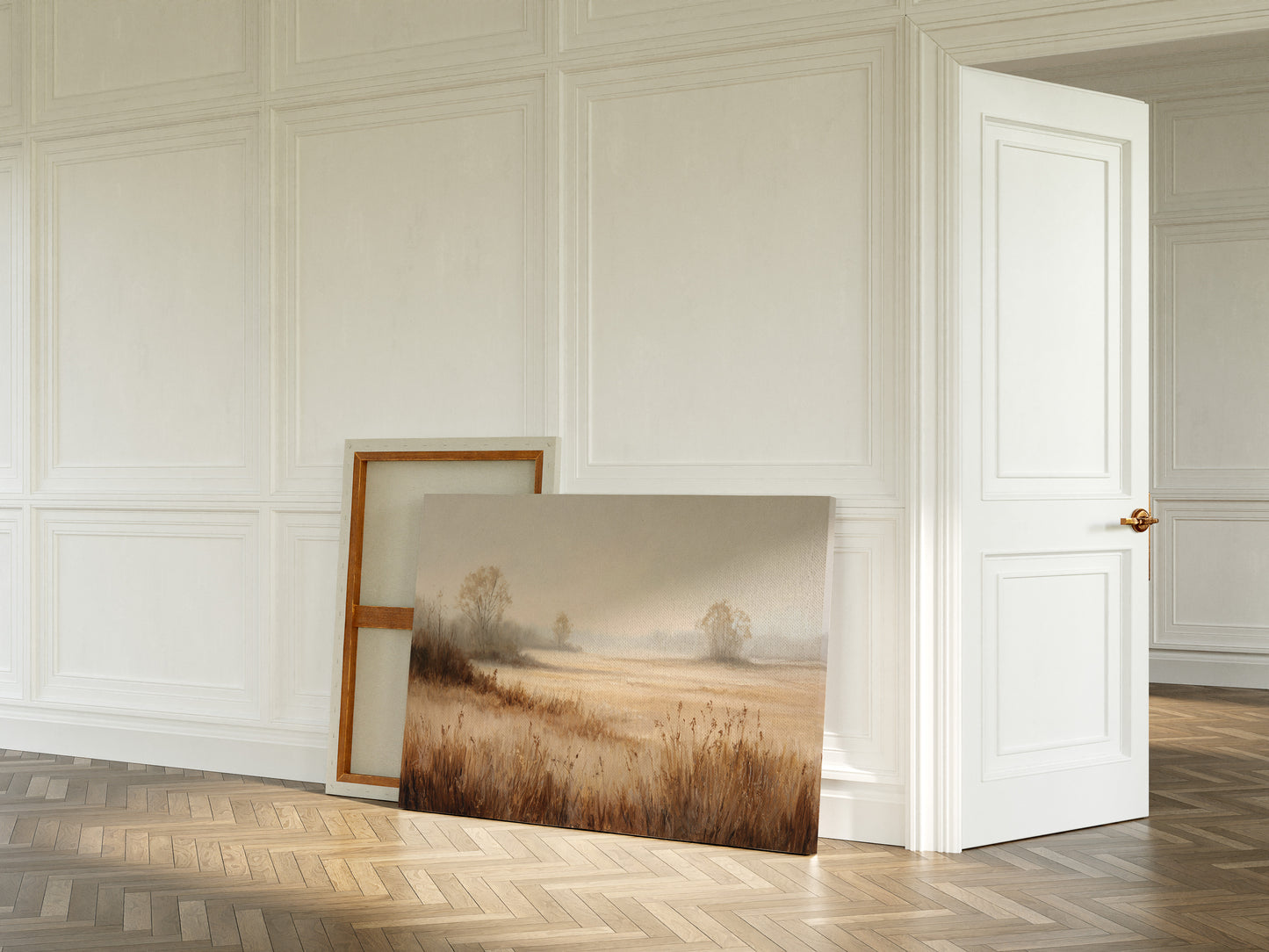 Morning Mist Paints Prairie Gold