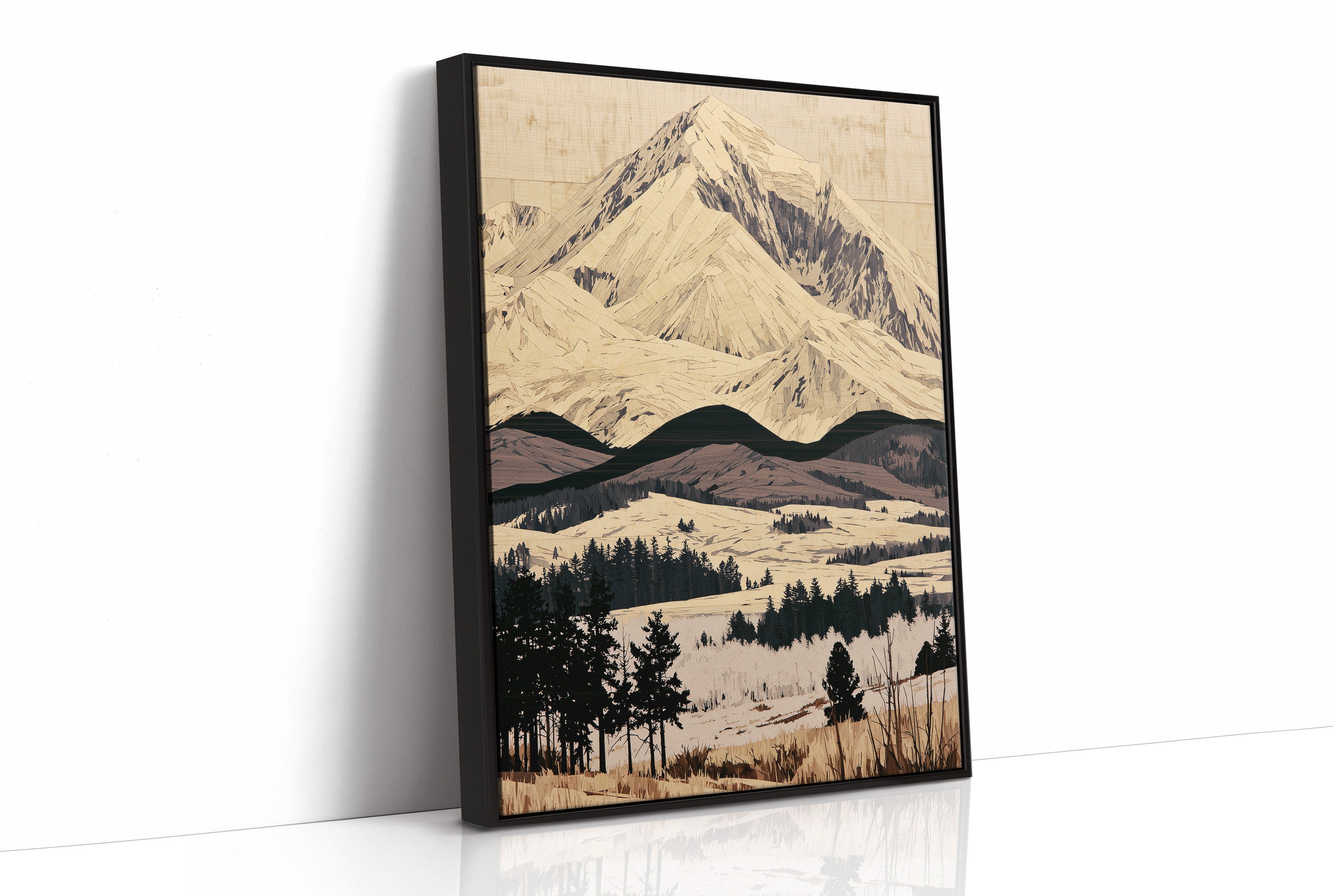Snow Peak in Marquetry